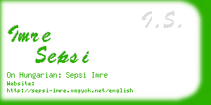 imre sepsi business card